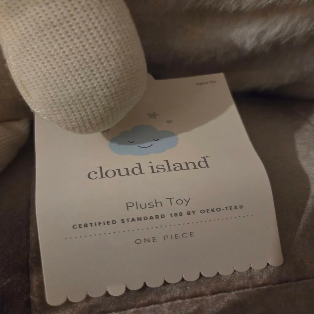 Baby Cloud Island Off-White Orange Bunny Plush Toy One Size